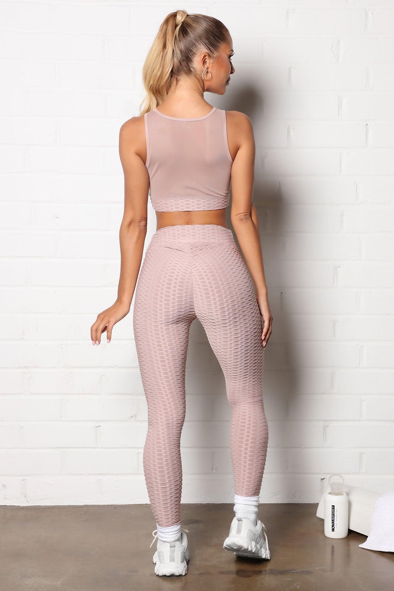 The Best Assets Textured Scrunch Butt Active Leggings - Mocha Product Image