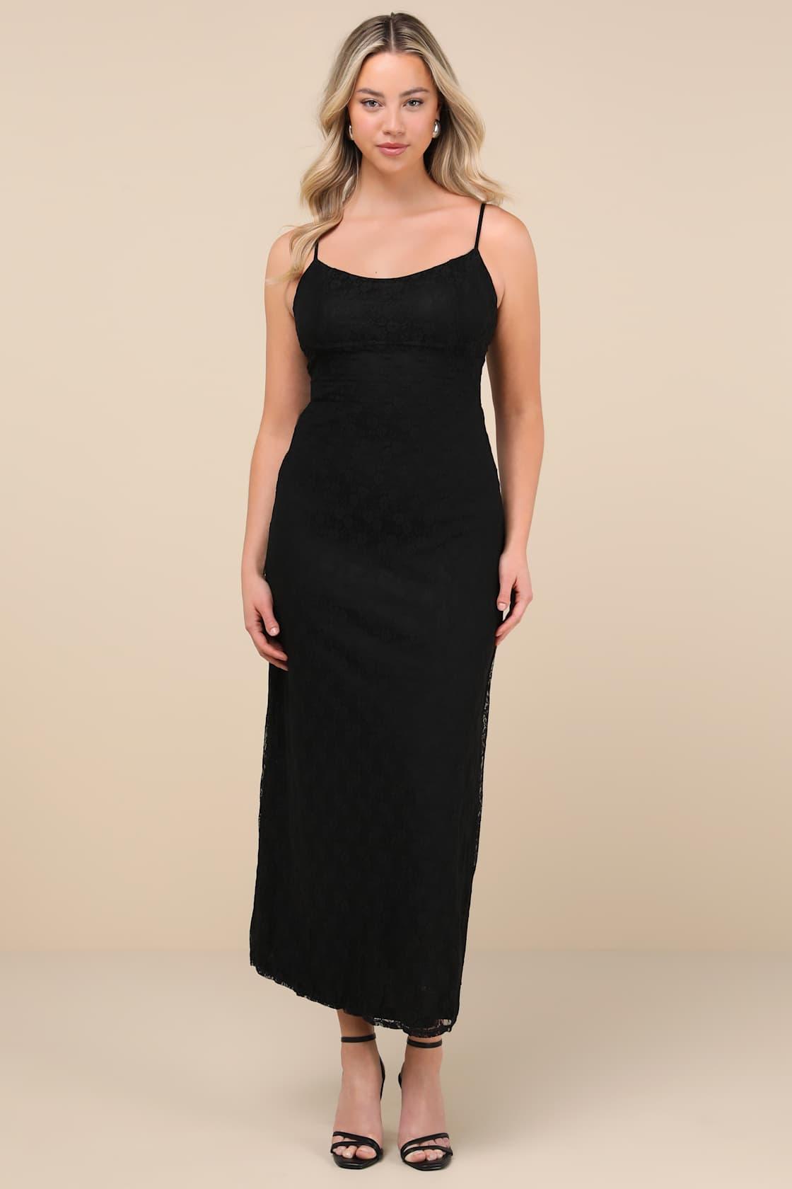 Flawless Choice Black Lace Sleeveless Maxi Dress Product Image