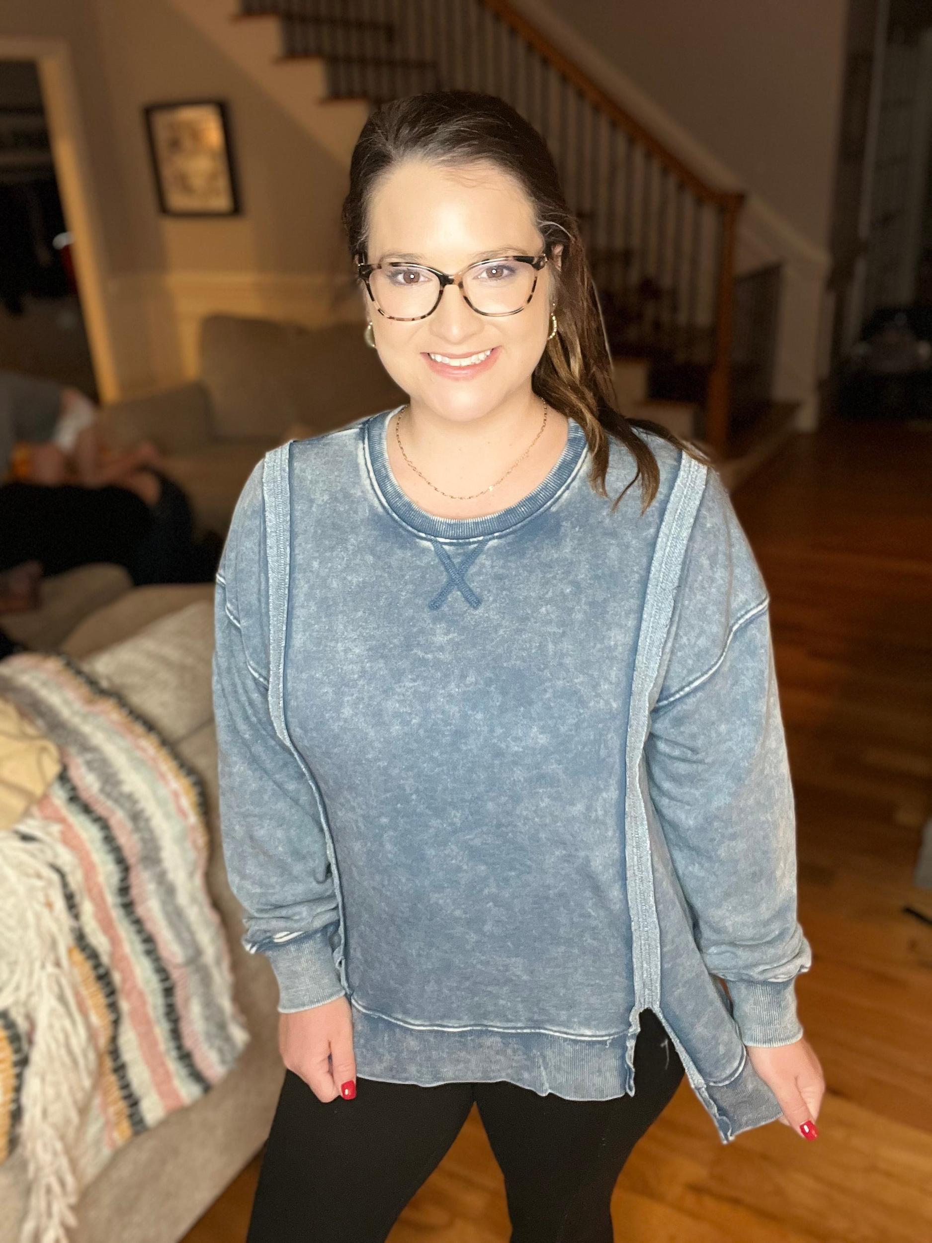 French Terry Top- Beige Product Image