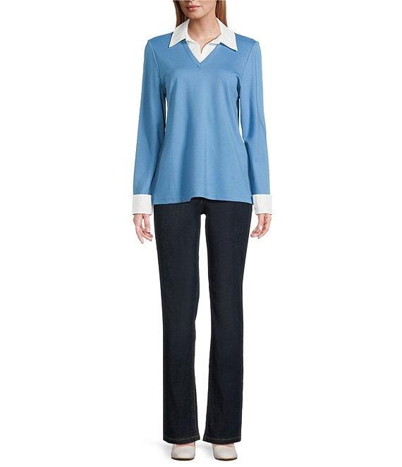 Jones New York Serenity Knit Long Sleeve Twofer Top Product Image