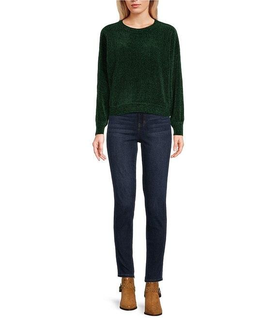 Double Zero Long Sleeve Vibe Check Shiny Chenille Sweater Product Image