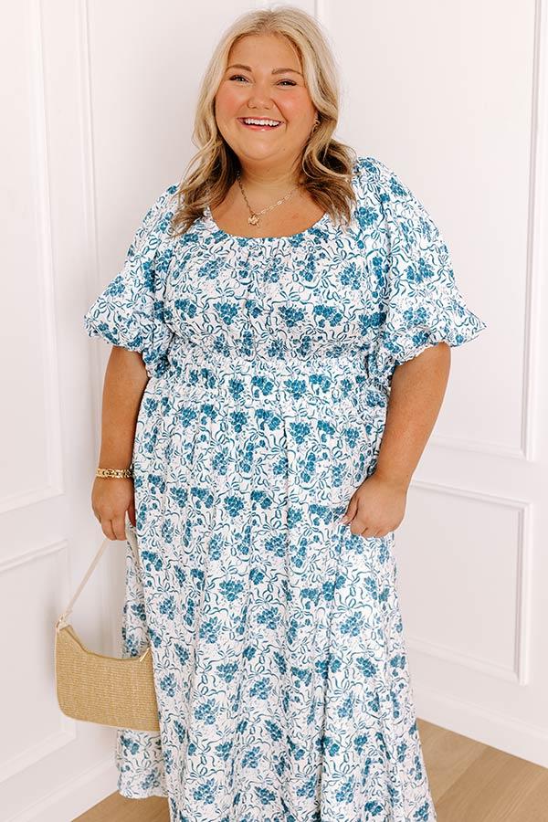 Vintage Garden Floral Maxi Dress Curves Product Image