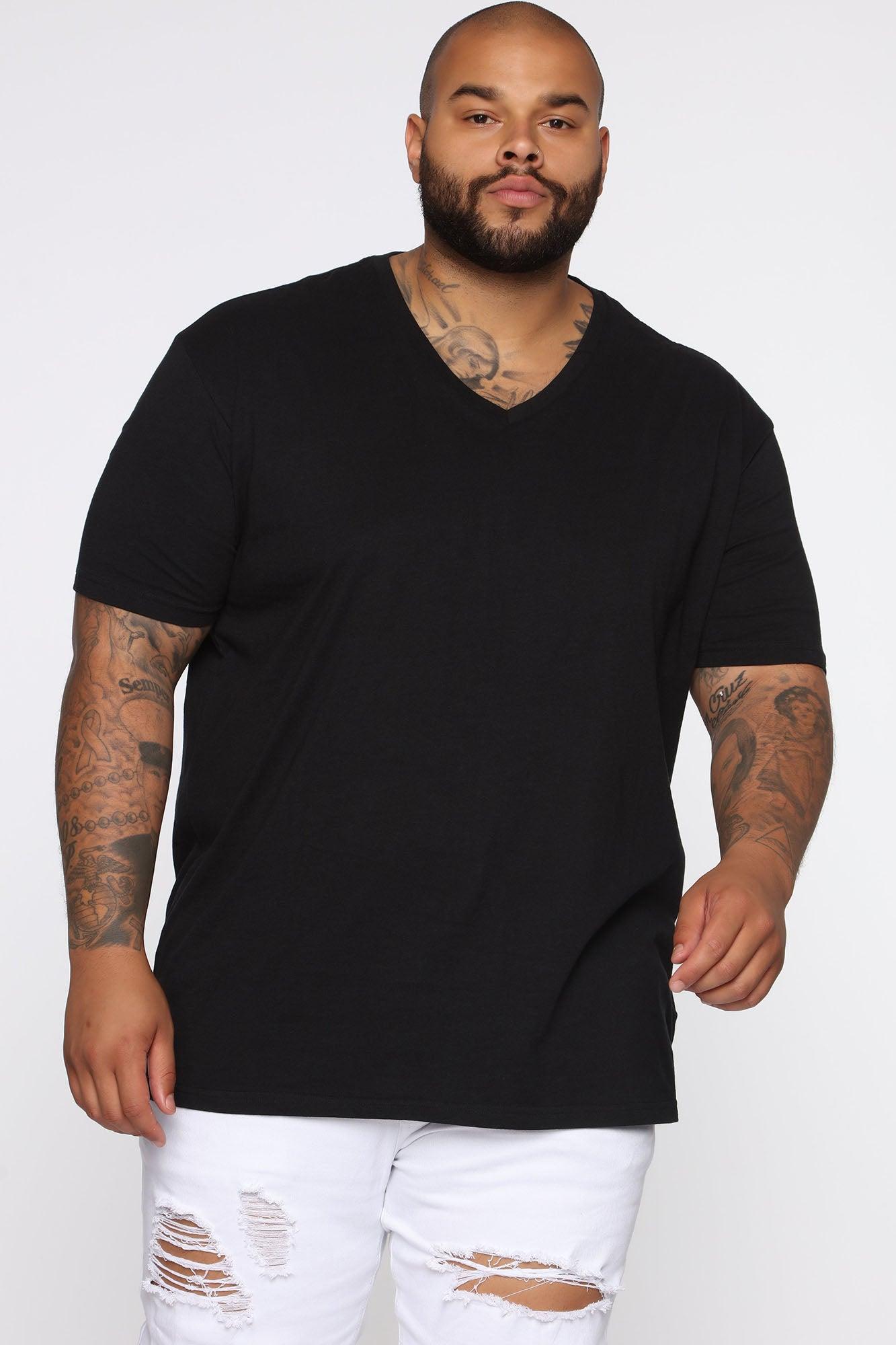 Essential V Neck Tee - Black Product Image