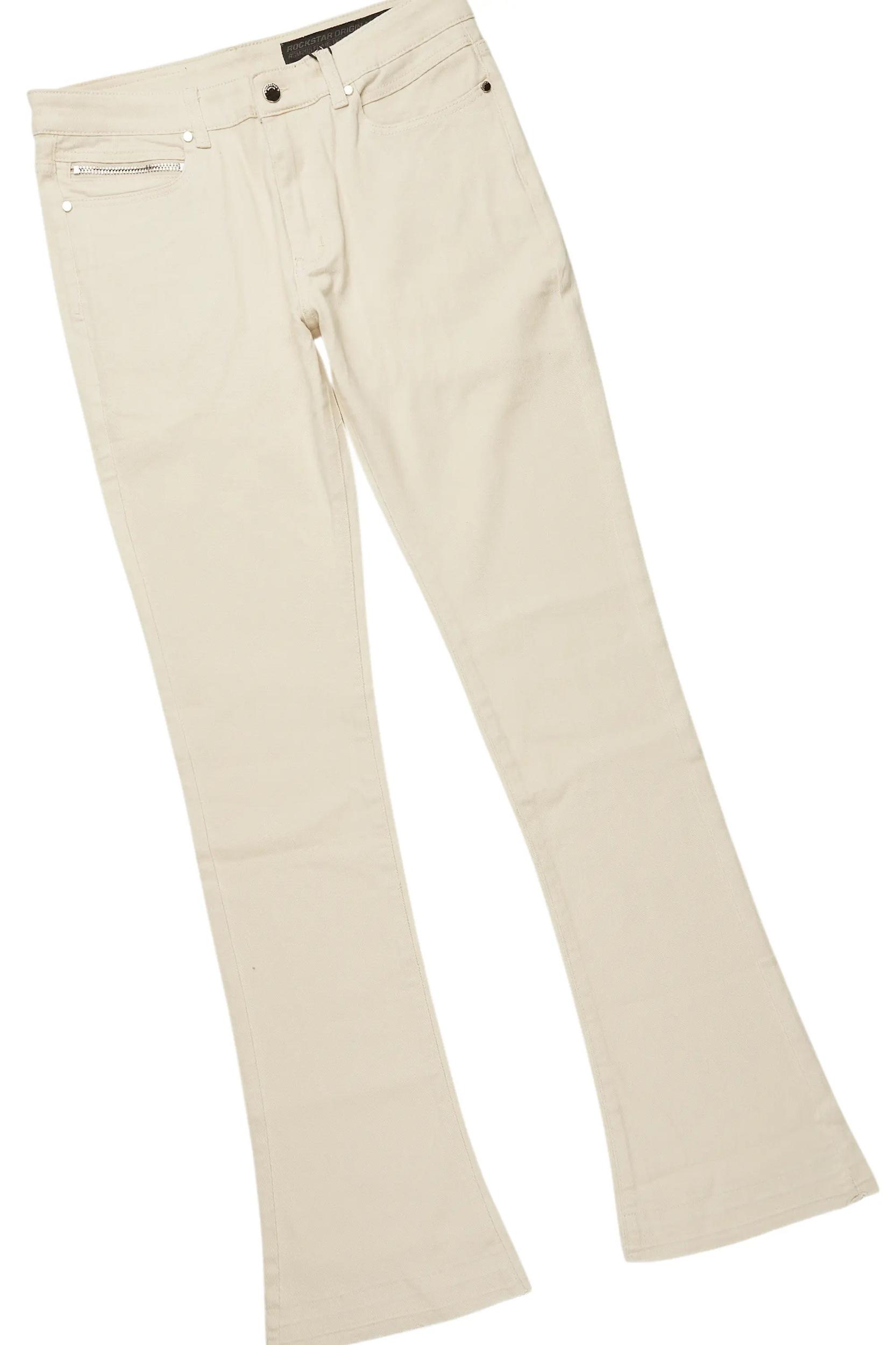 Sana Sand/Beige T-Shirt/Dag Stacked Flare Jean Set Male Product Image