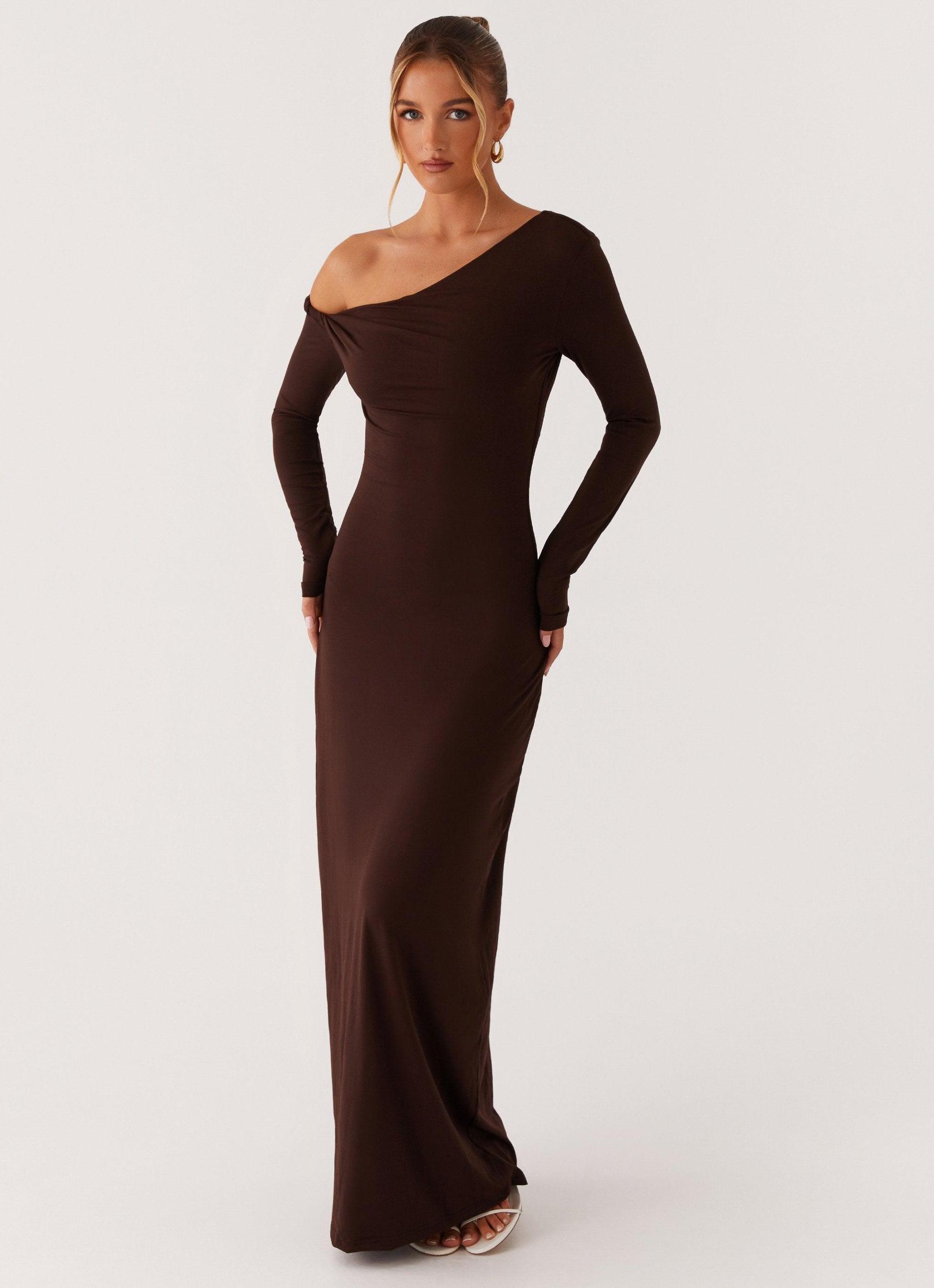 Jordana Twist Maxi Dress - Brown Product Image