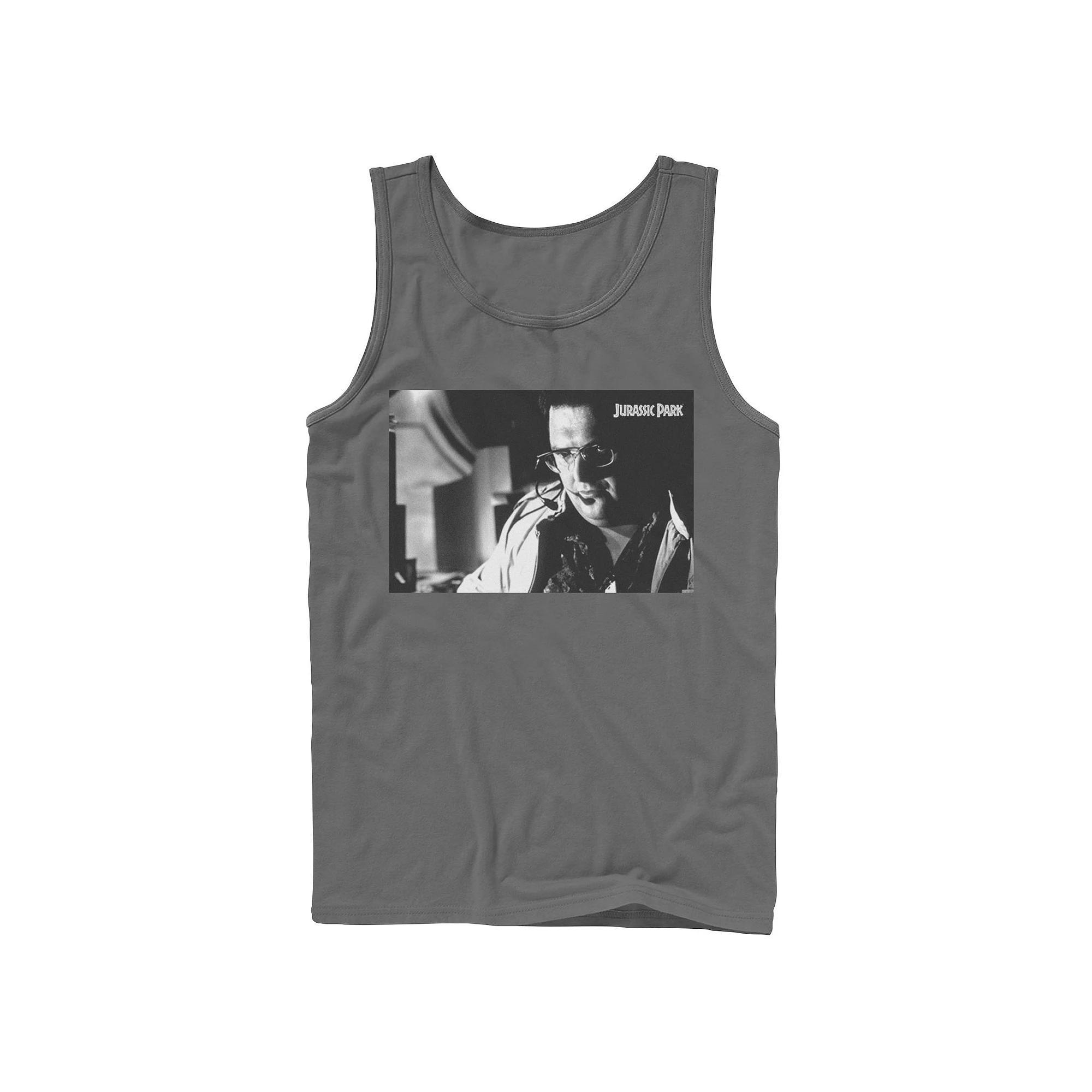 Men's Jurassic Park Dennis Nedry Computer Work Graphic Tank Top,  Product Image