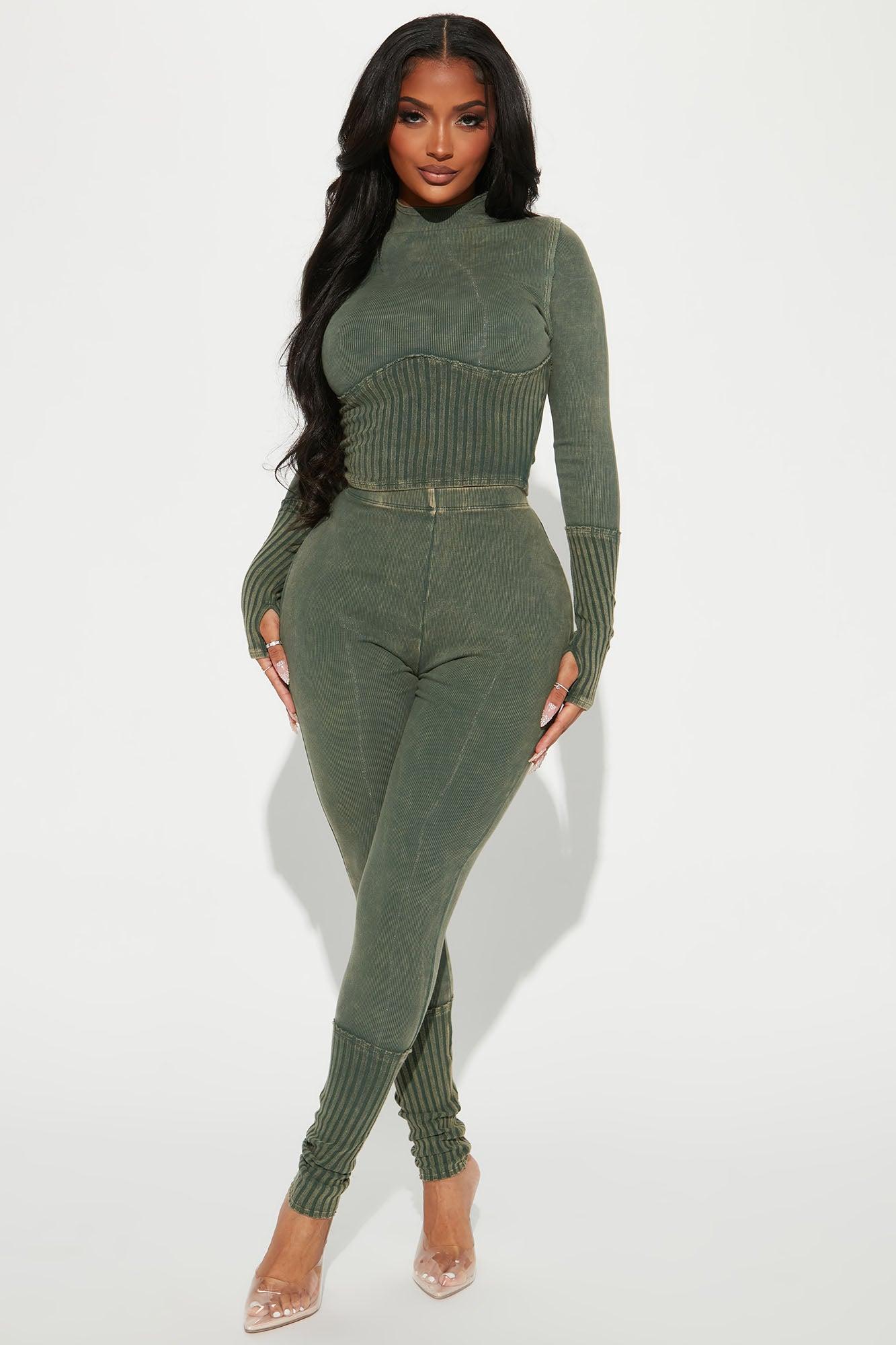 Always Hanging Out Legging Set - Olive Product Image