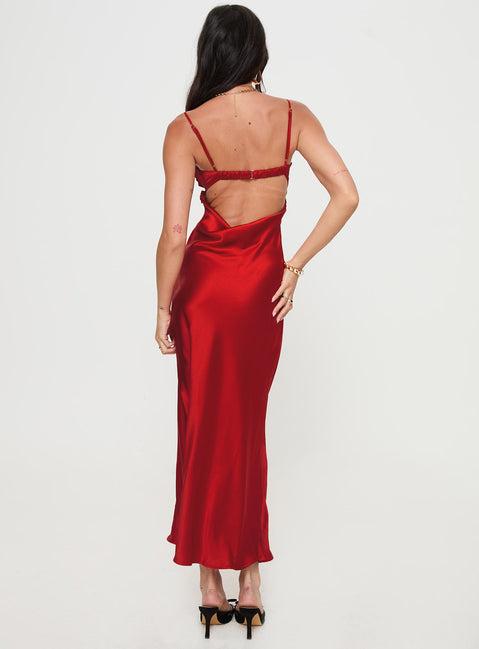 Monument Maxi Dress Red Product Image