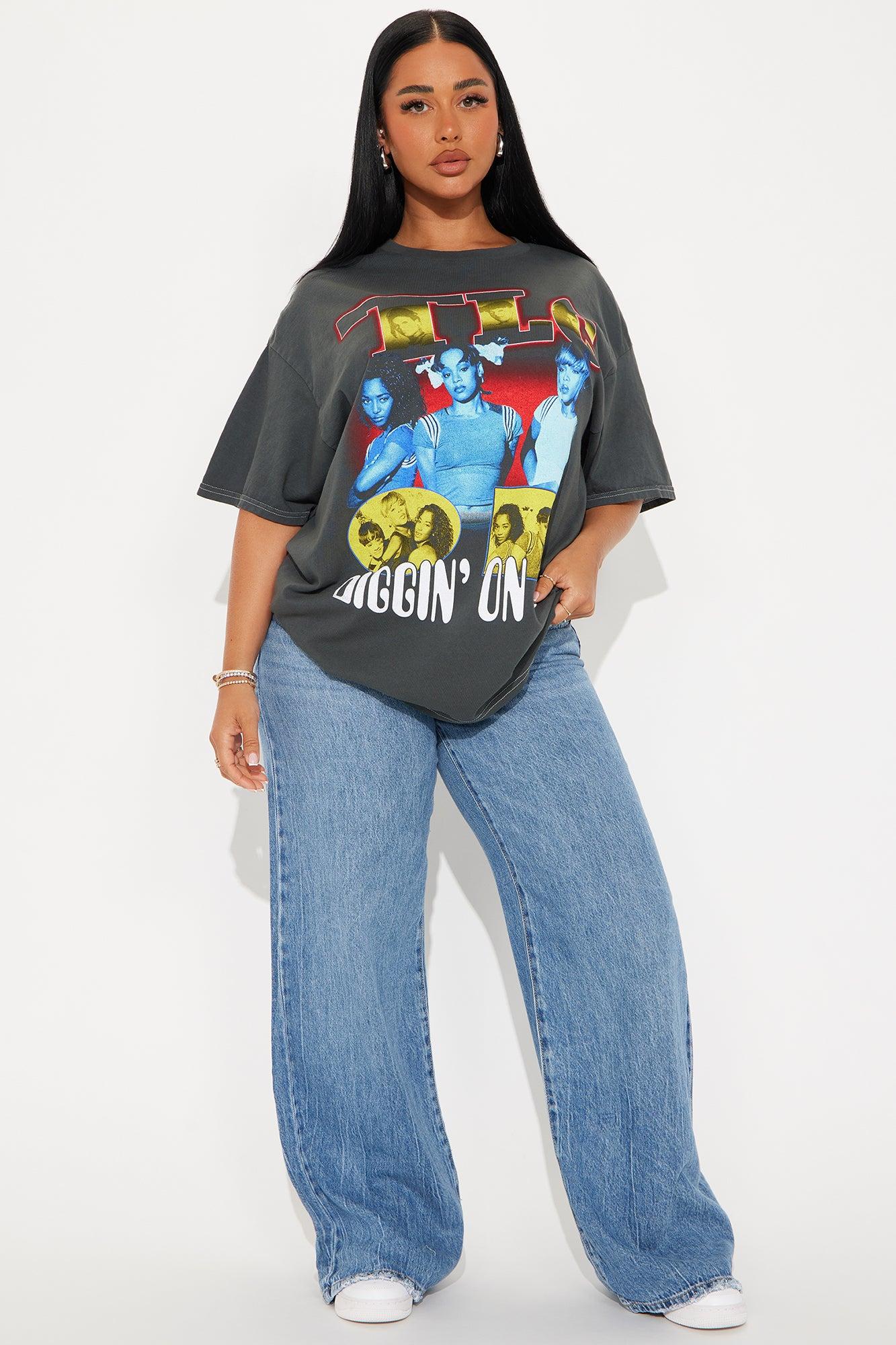 TLC Diggin On You Washed Oversized Tee - Black Female Product Image