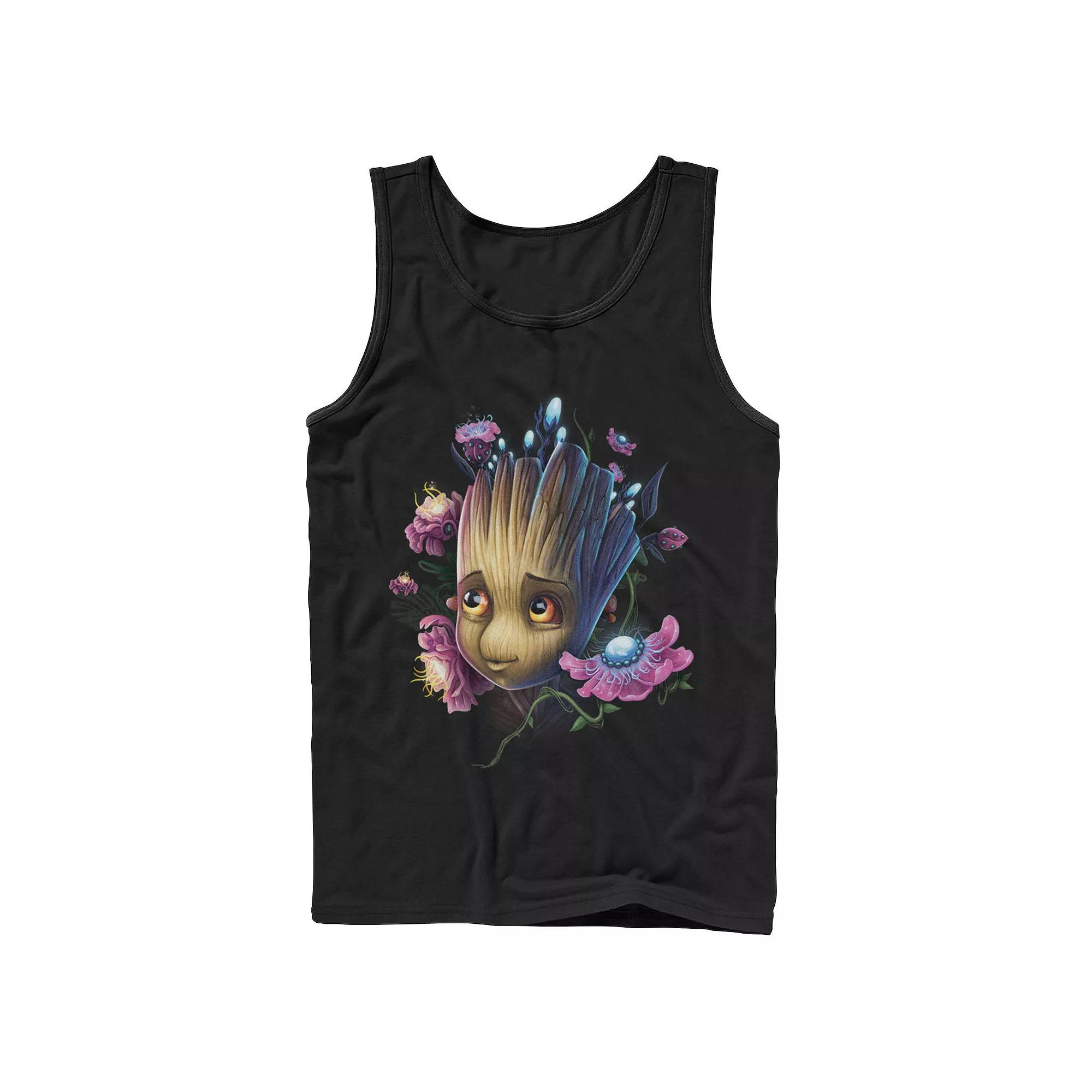 Men's Marvel Guardians Of The Galaxy Groot Flowers Tank Top,  Product Image