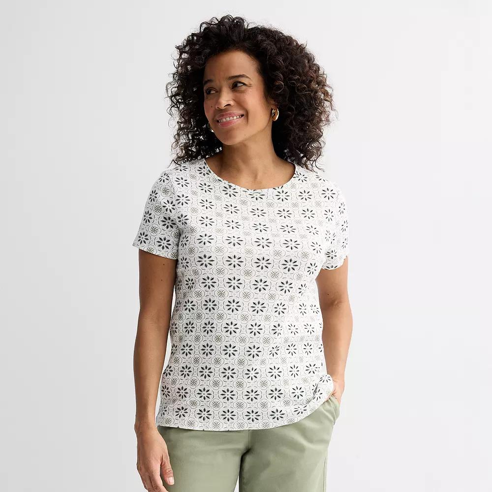 Petite Croft & Barrow® Essential Crewneck Tee, Women's,  Product Image