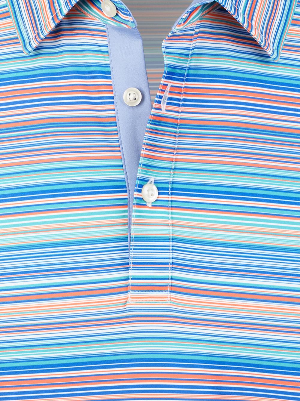 Performance Blend Three Button Patterned Performance Polo - Multi Product Image