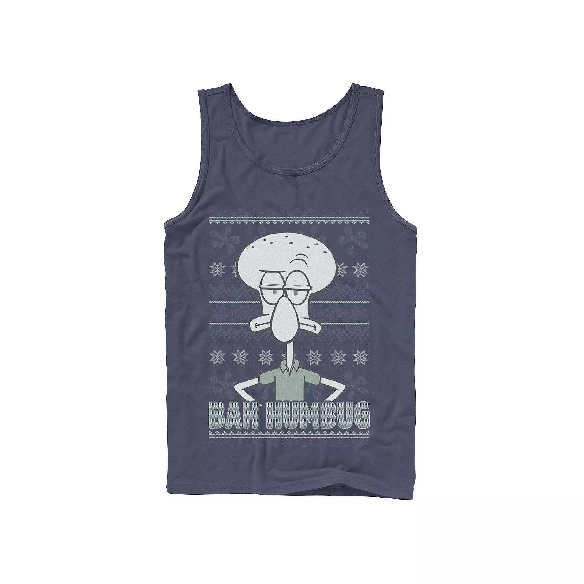 Men's Nickelodeon SpongeBob SquarePants Squidward Bah Humbug Ugly Christmas Graphic Tank Top,  Product Image