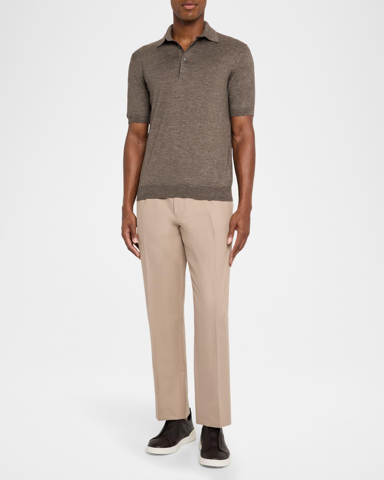 Men's Melange Silk, Cashmere and Linen Polo Sweater Product Image
