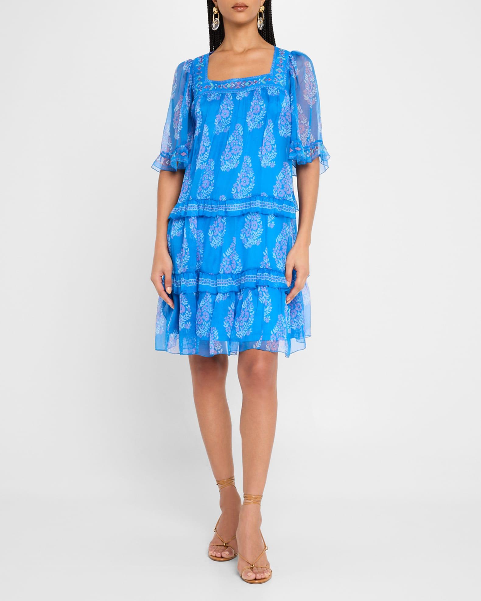 Wrenn Tiered Floral-Print Chiffon Dress Product Image