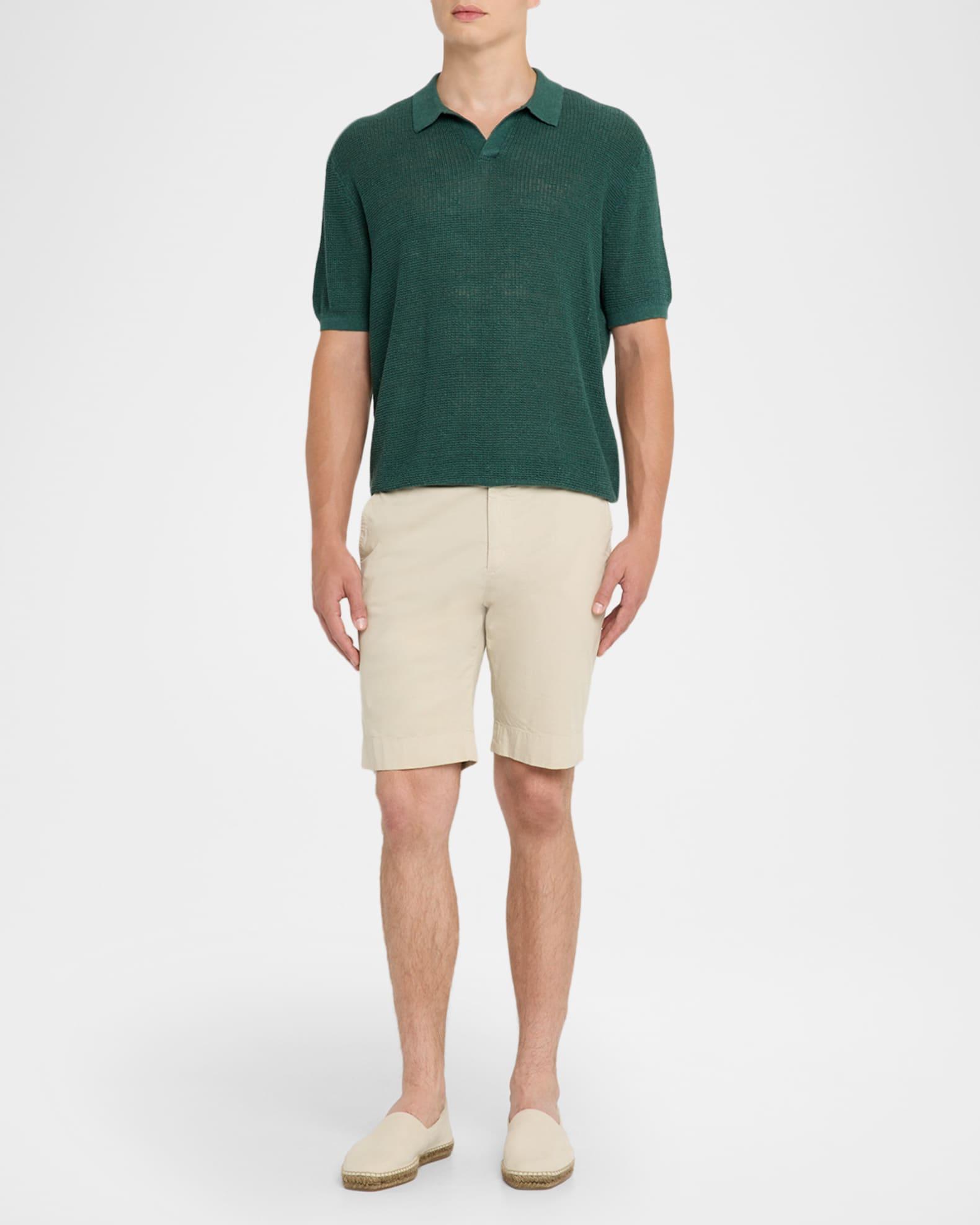 Men's Mesh Knit Linen Short-Sleeve Sweater Product Image