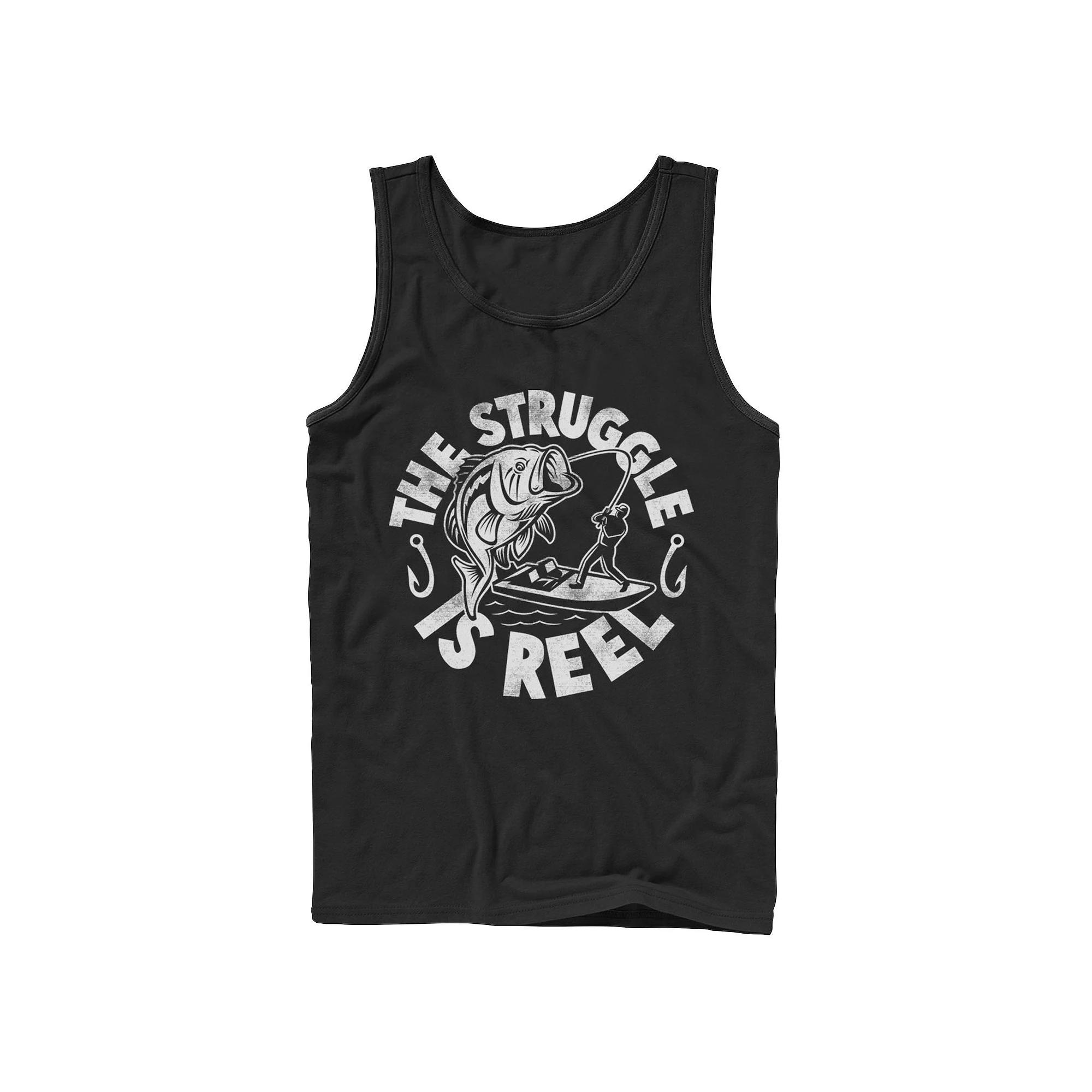 Men's Struggle Is Reel Text Tank Top,  Product Image