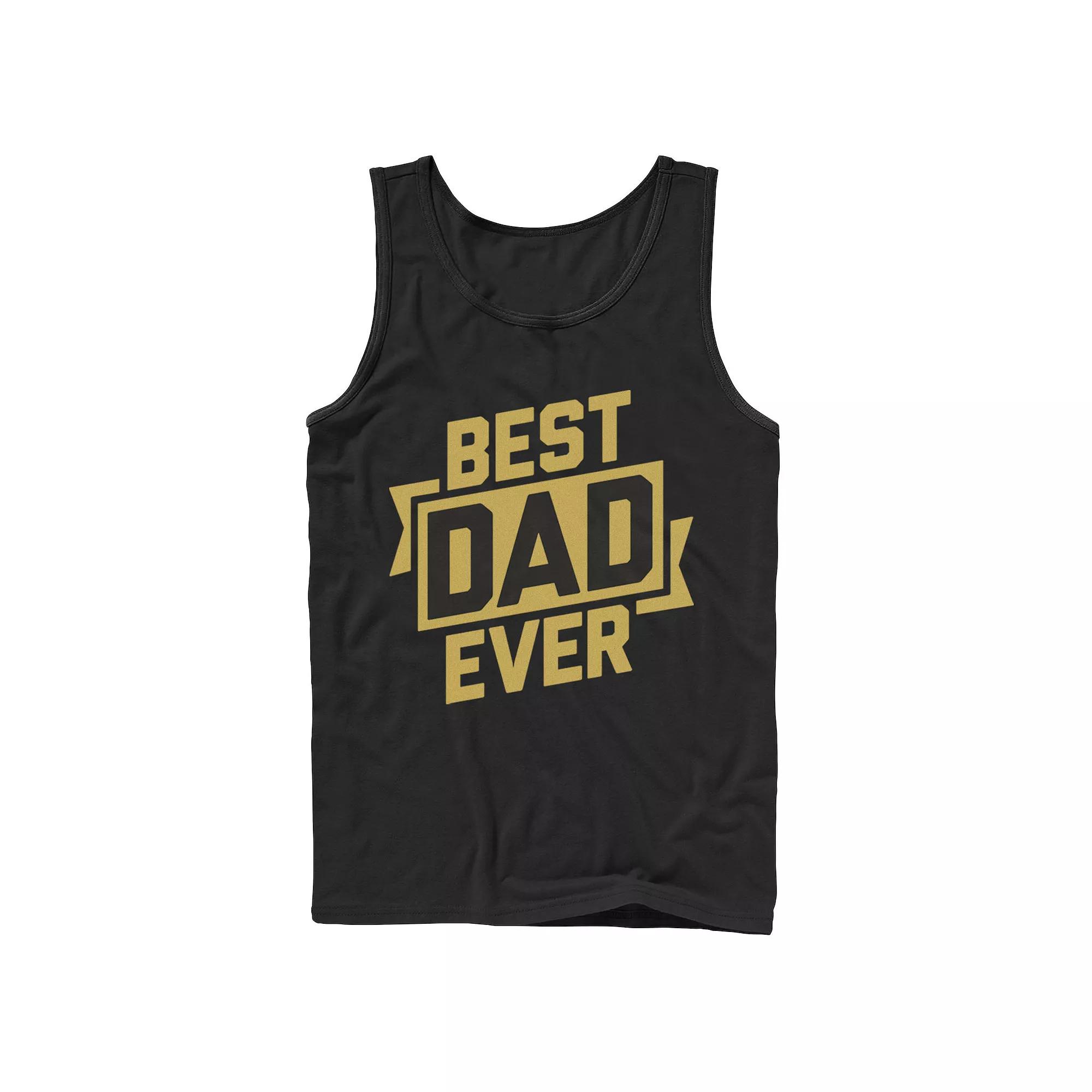 Men's Father's Day Best Dad Ever Gold Ribbon Tank Top,  Product Image
