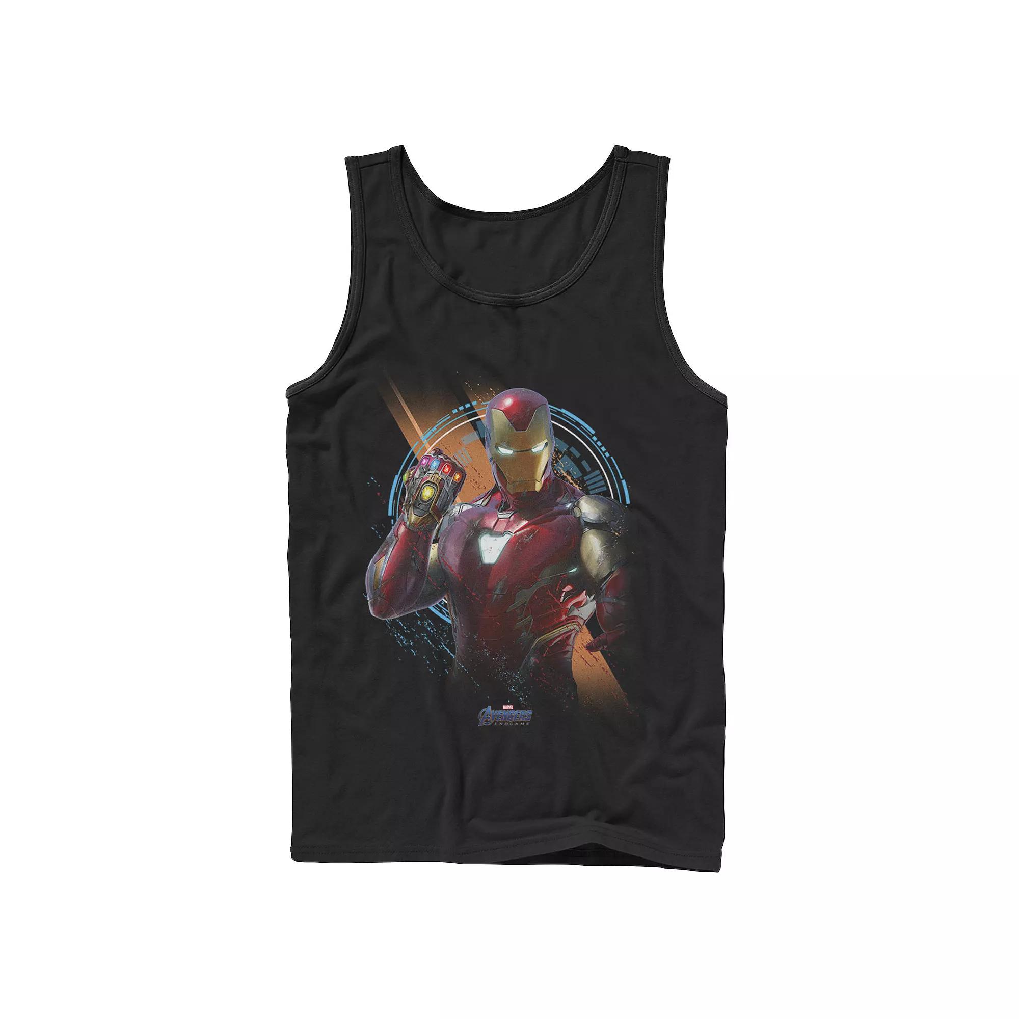 Men's Marvel Avengers Endgame Iron Man Time Travel Platform Logo Tank Top,  Product Image