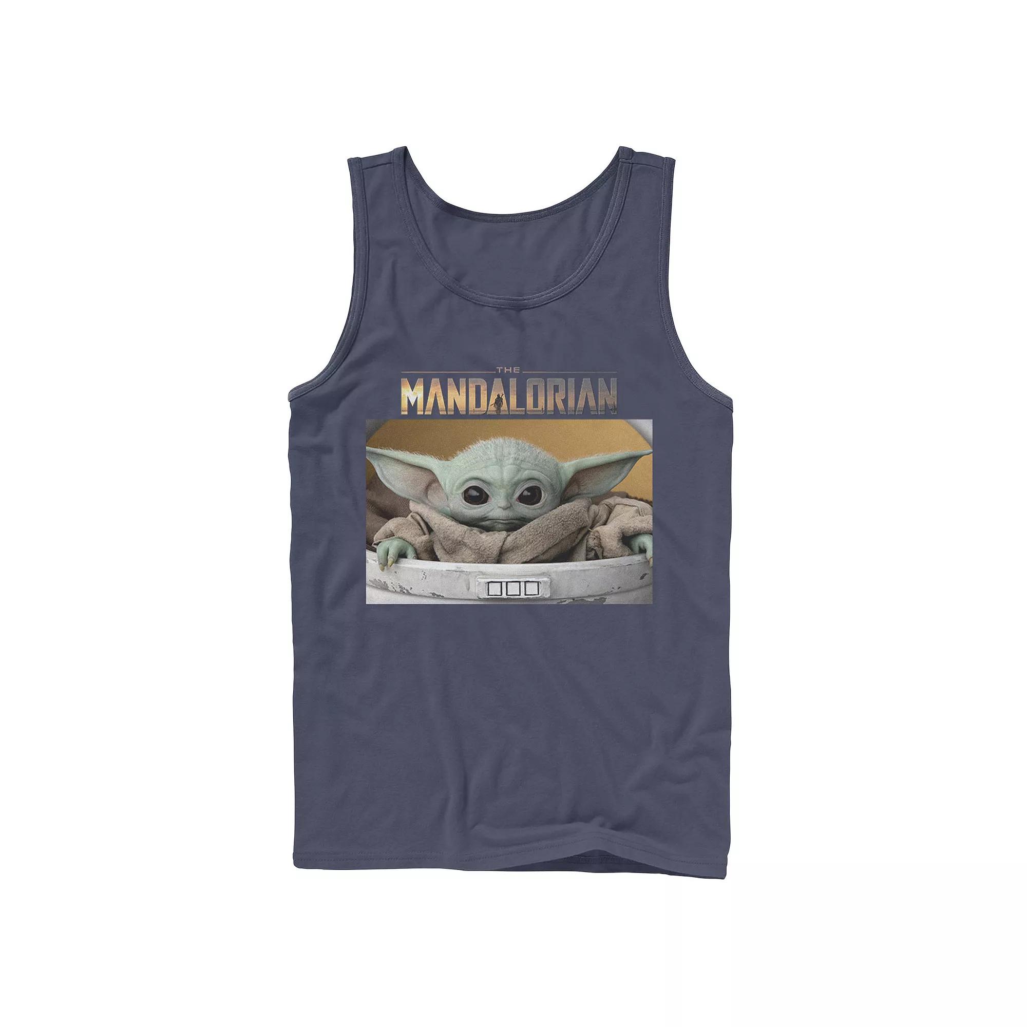Men's Star Wars The Mandalorian The Child Purple Smoke Tank Top,  Product Image