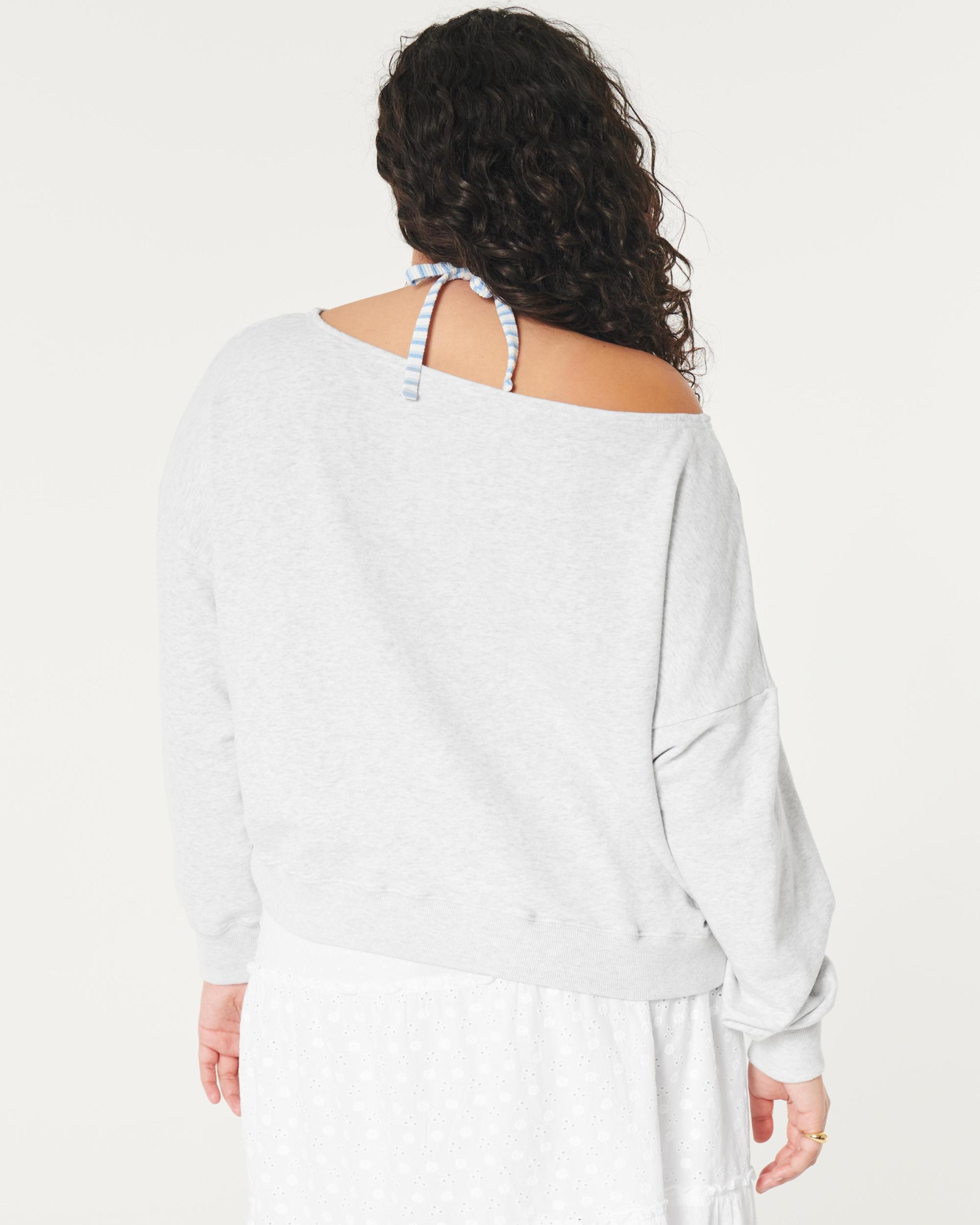 Easy Terry Off-the-Shoulder Sweatshirt Product Image