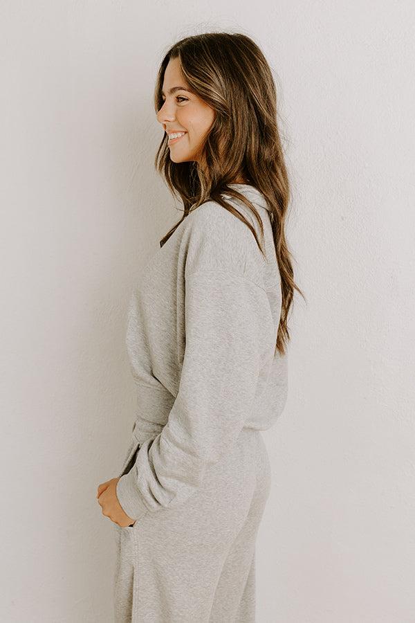 Cozy Lifestyle Vintage Wash Pullover in Grey Product Image