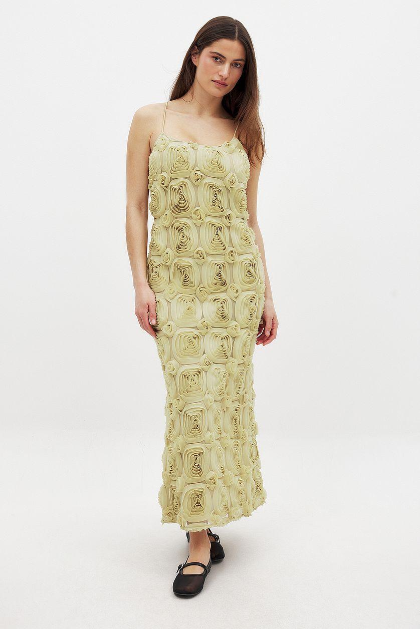 Rose Texture Slip Midi Dress Product Image