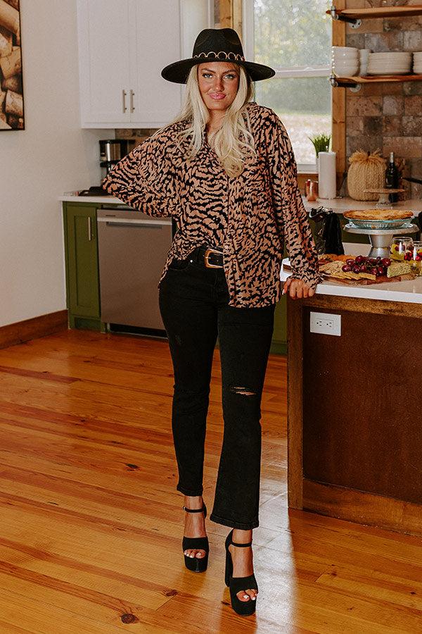 Modern Muse Velvet Burnout Top in Iced Mocha Product Image