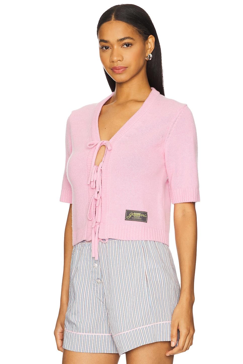 Future Wool Short Sleeve Cardigan Ganni Product Image