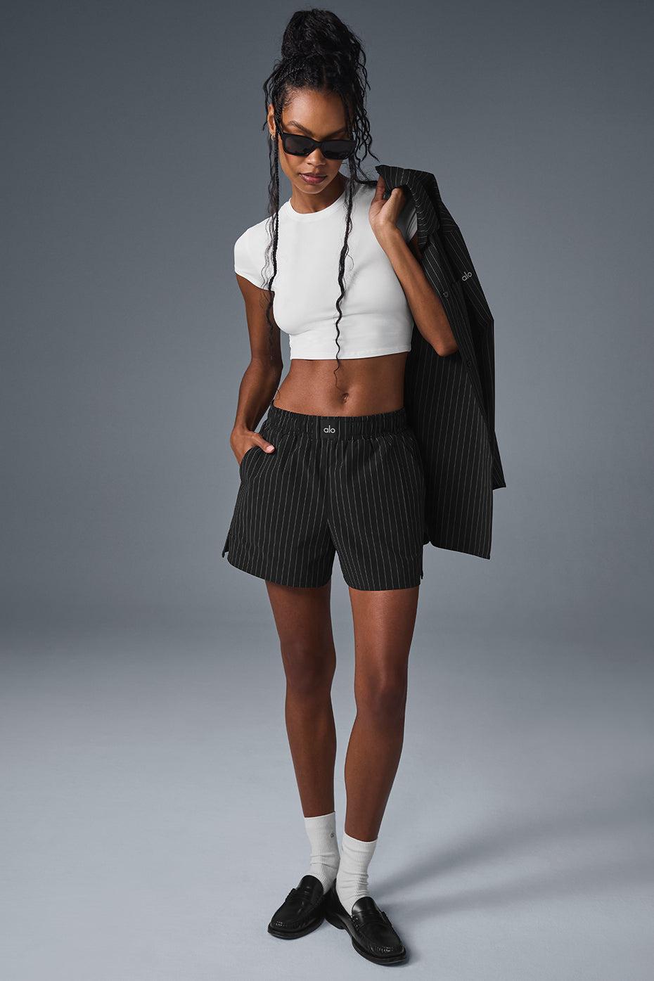 Pinstripe Daylight Boxer Short - Black/Titanium Female Product Image