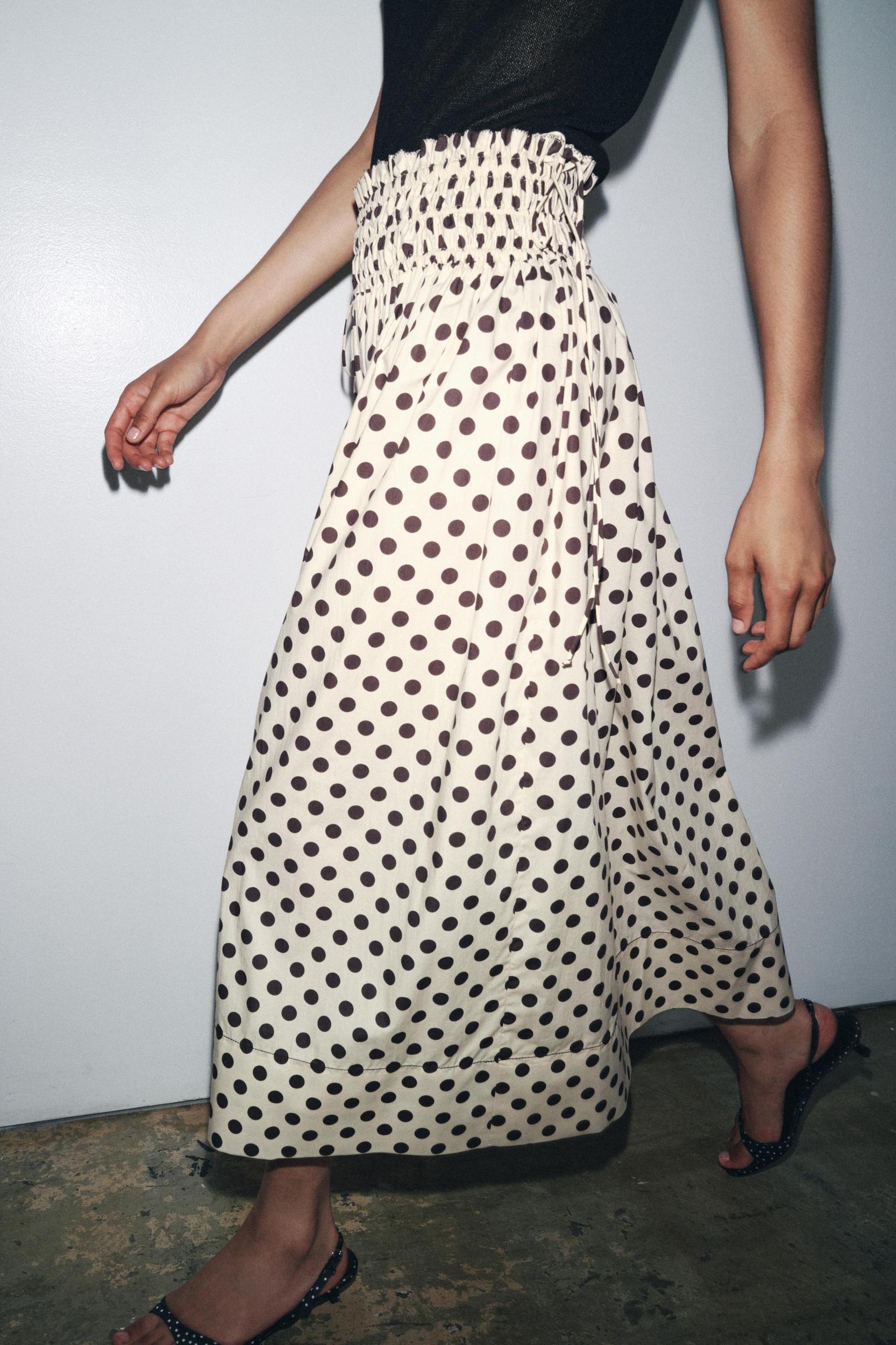 ZW COLLECTION POLKA DOT MIDI SKIRT Product Image
