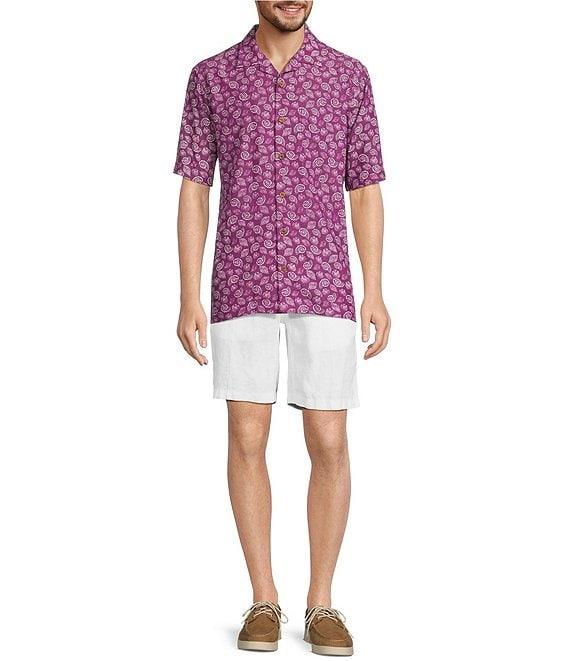 Caribbean Mini Shell Print Short Sleeve Woven Camp Shirt Product Image