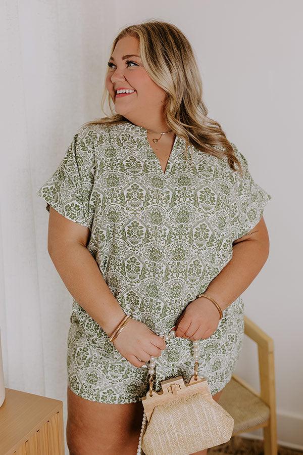 Mykonos Muse Linen-Blend Floral Top Curves Product Image