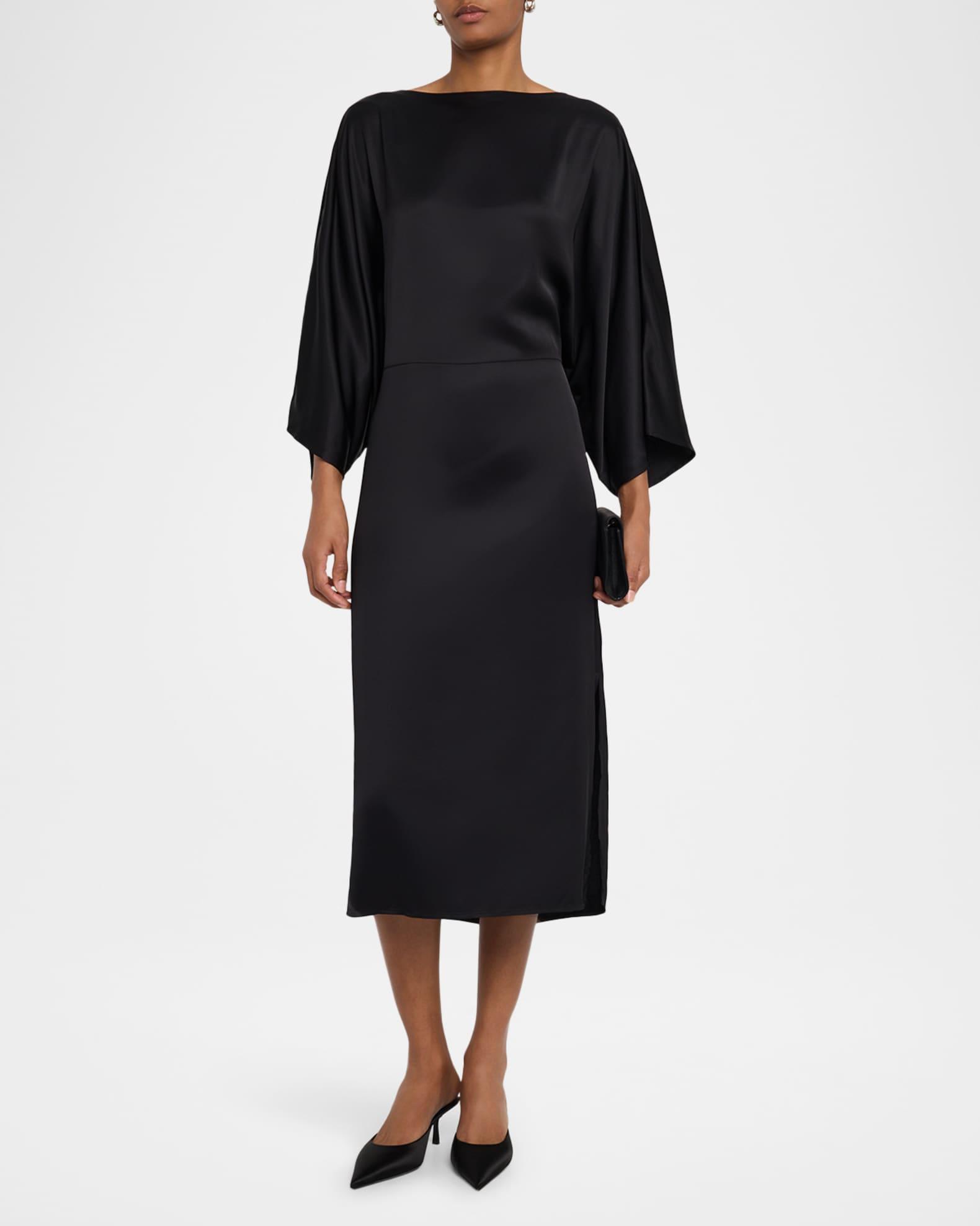 Dolman-Sleeve Viscose Midi Dress Product Image