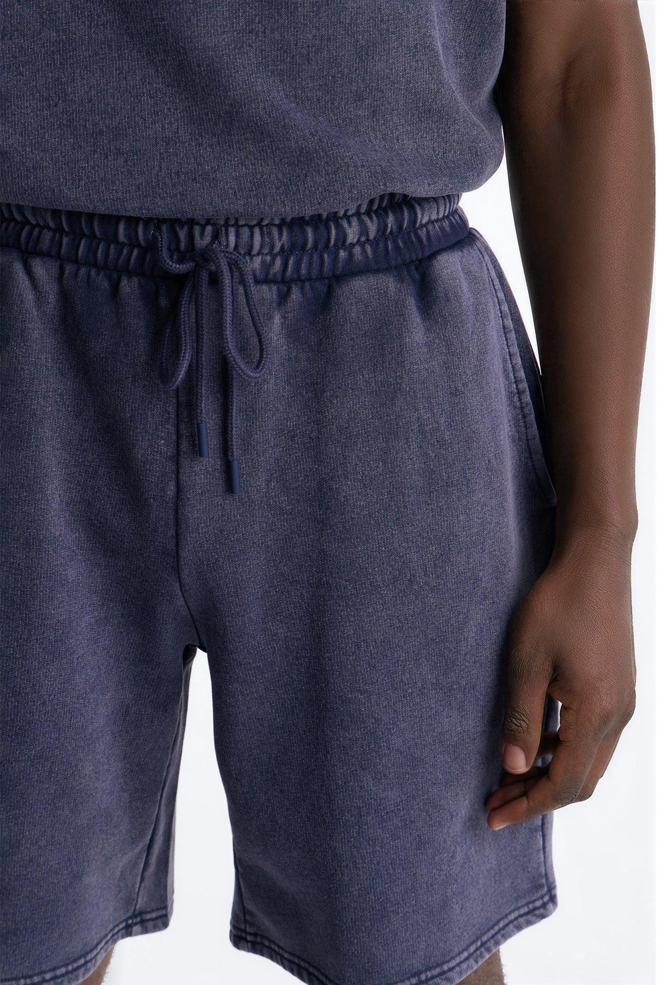 On The Go Washed Sweatshort - Navy Male Product Image