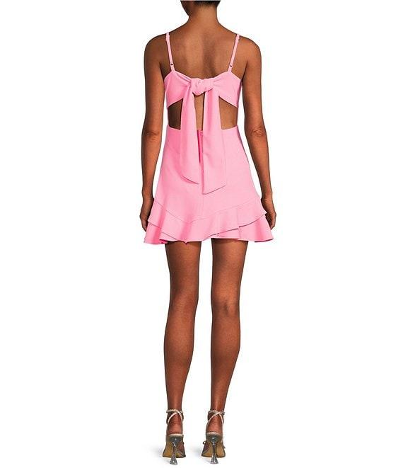 Dear Moon Corset Bodice Bow Back Ruffle Hem Dress Product Image