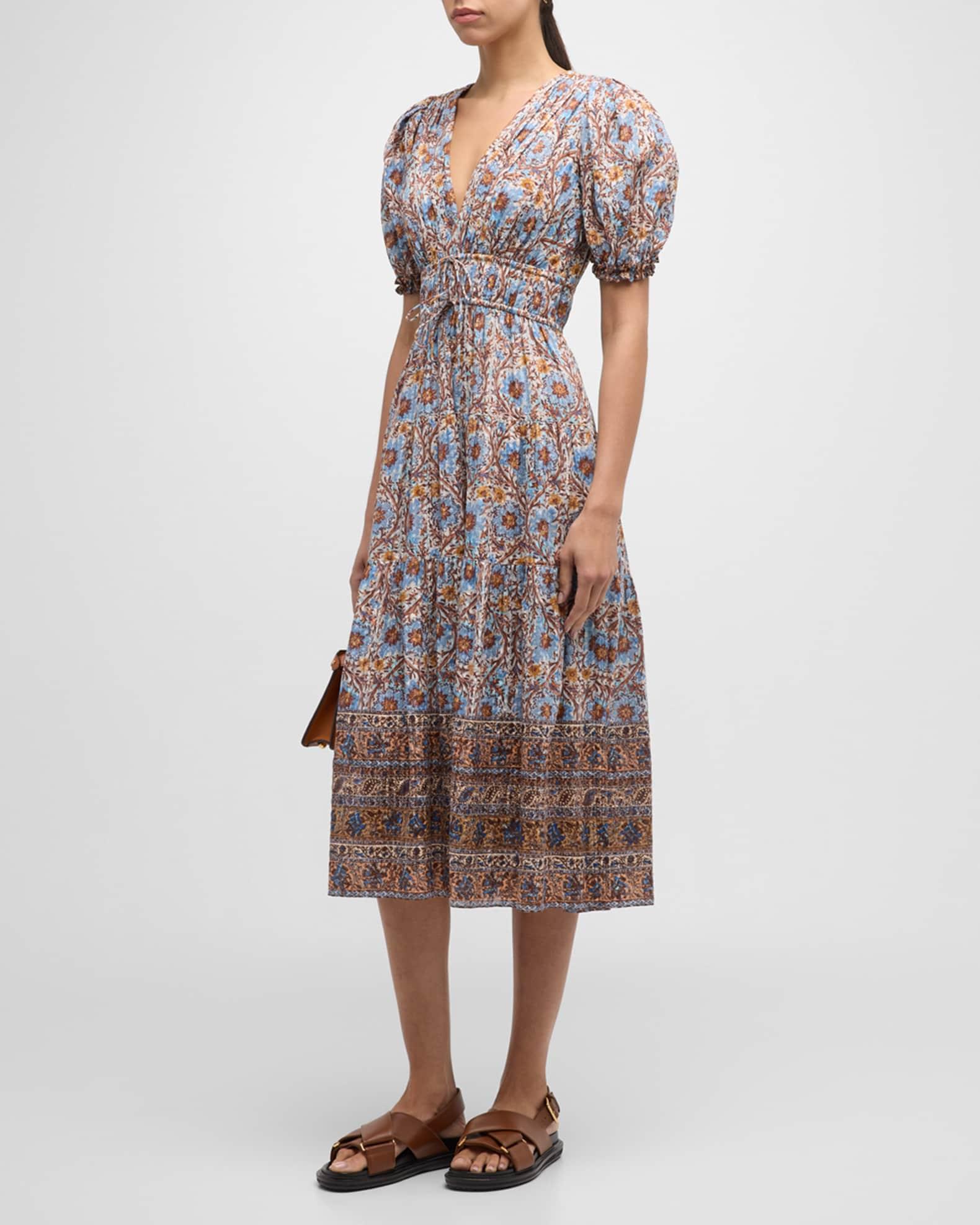 Ilana Puff-Sleeve Midi Dress Product Image