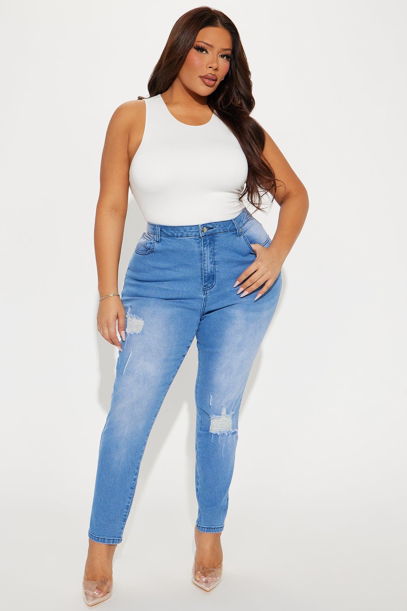 Call It Love Stretch Ripped Skinny Jeans - Medium Wash Product Image