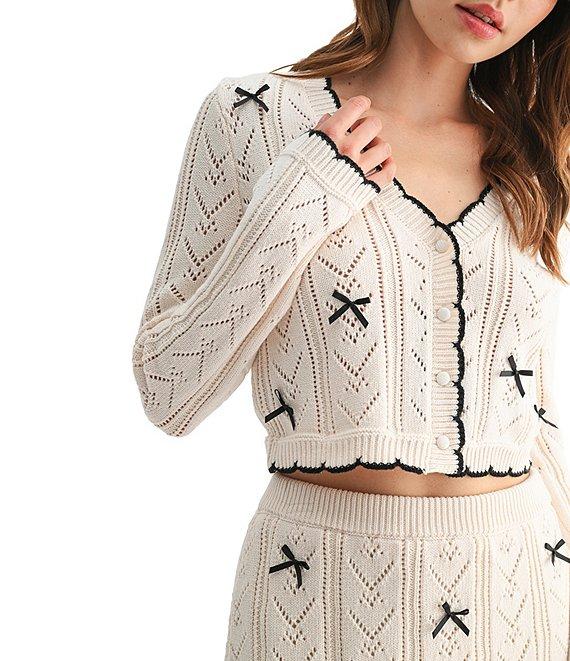 All in Favor Long Sleeve Bow Cardigan Product Image