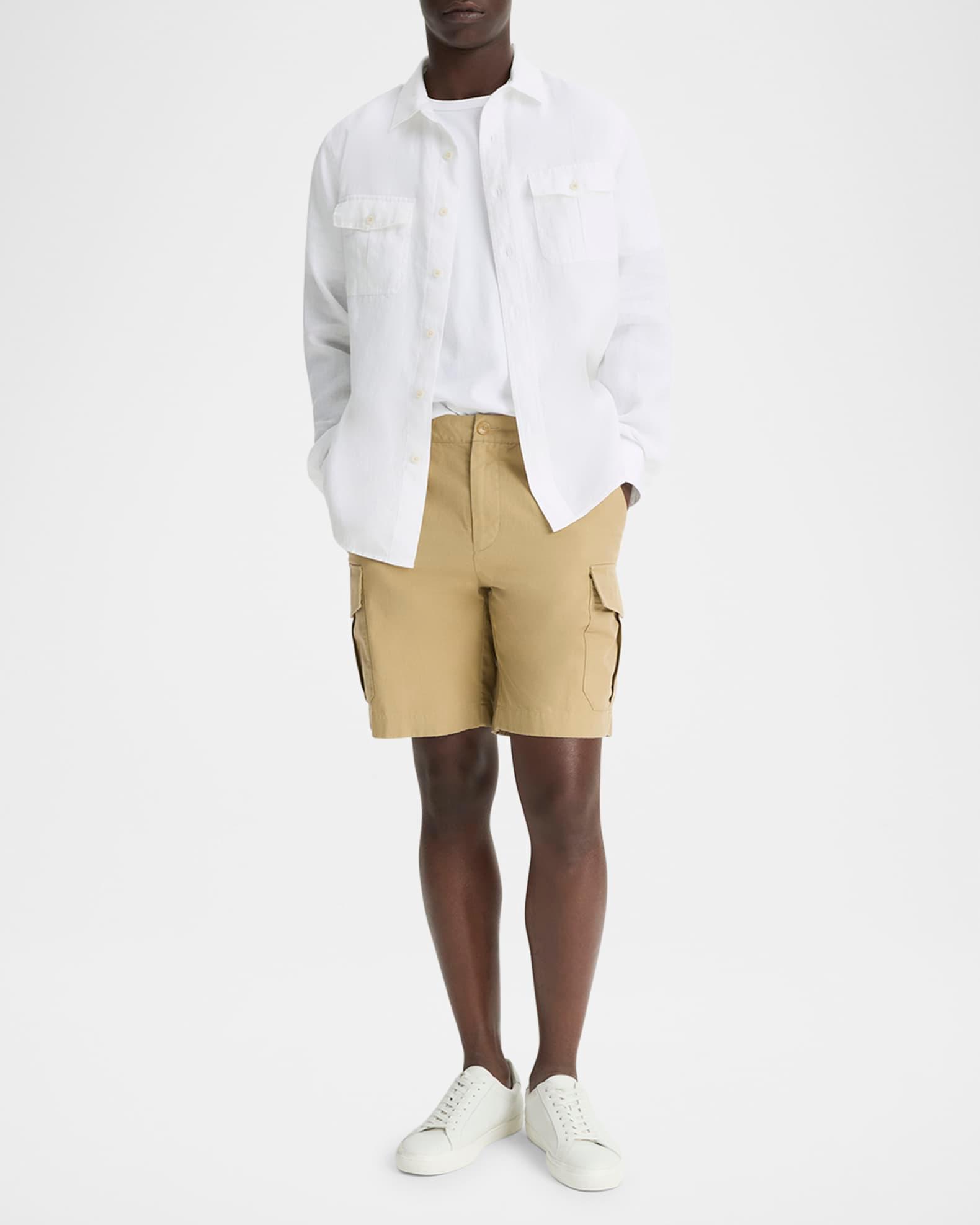 Men's Cotton and Linen Cargo Shorts Product Image