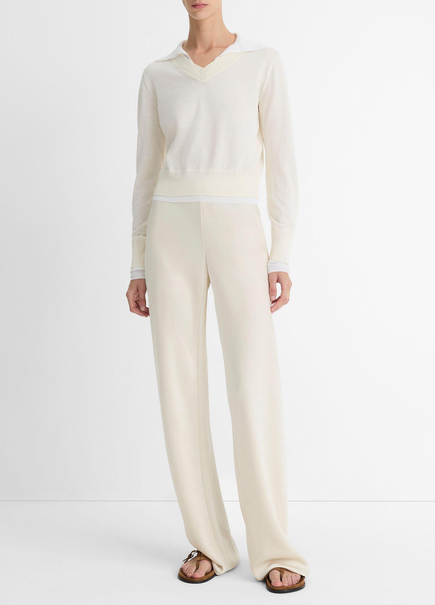 Italian Cotton-Blend Double-Layer Sweater Product Image