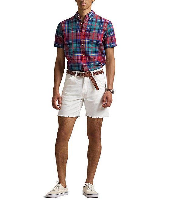 Polo Ralph Lauren Classic Fit Plaid Oxford Short Sleeve Woven Shirt Product Image