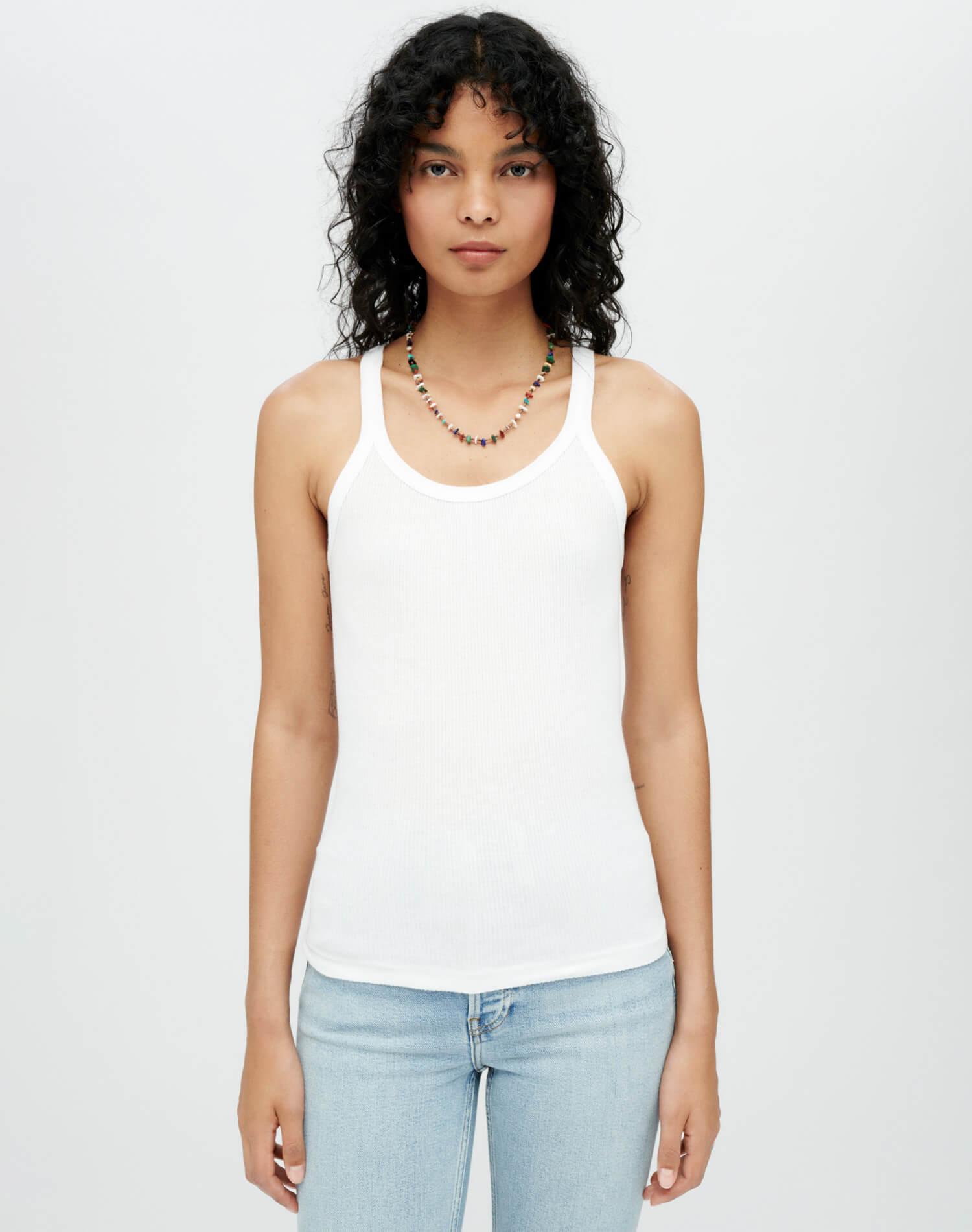 Hanes Ribbed Tank - Optic White Female Product Image