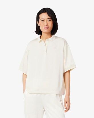 Oversized Silky Fluid Polo Shirt Product Image