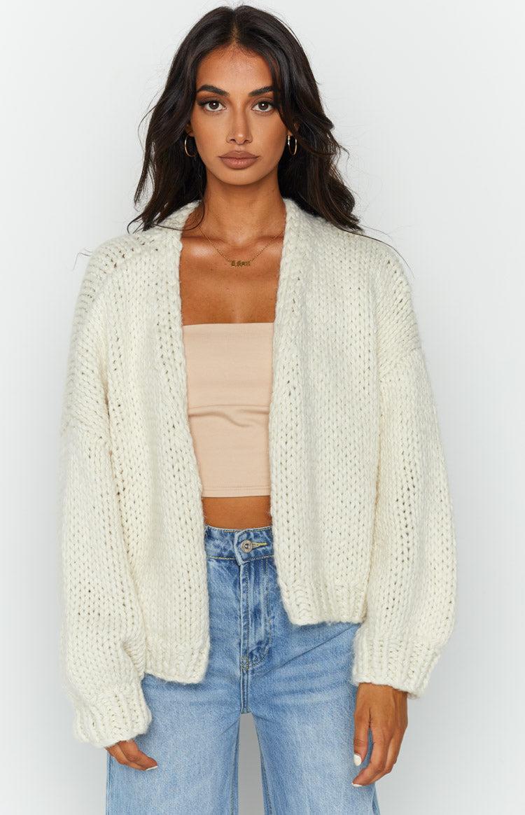 Bad Habits Cream Knit Cardigan Product Image