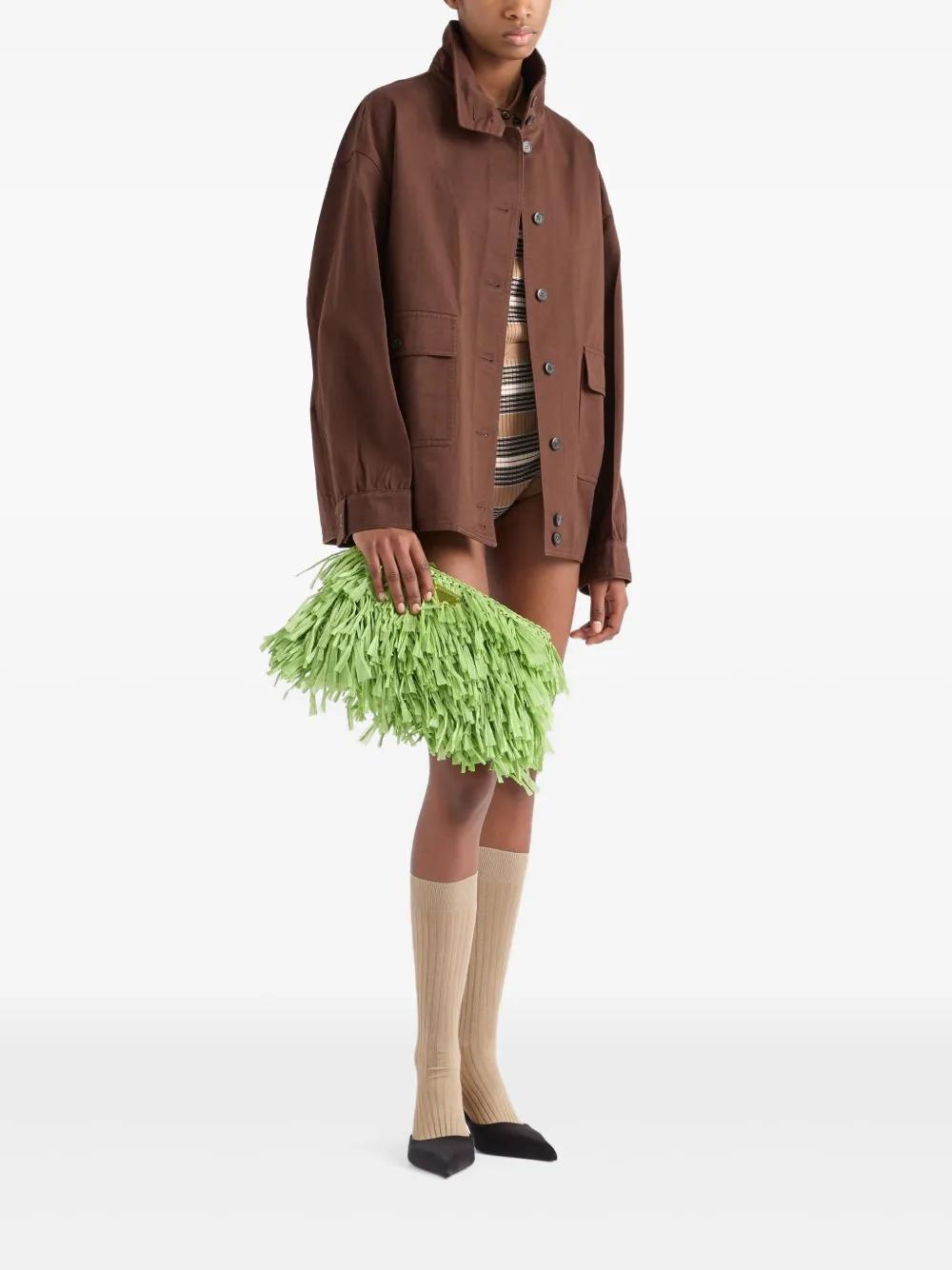 medium fringed crochet clutch bag Product Image