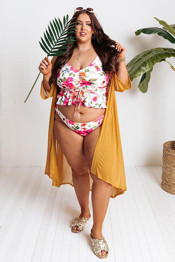 Secret Beach Reversible Bikini Bottoms in Pink Curves Product Image
