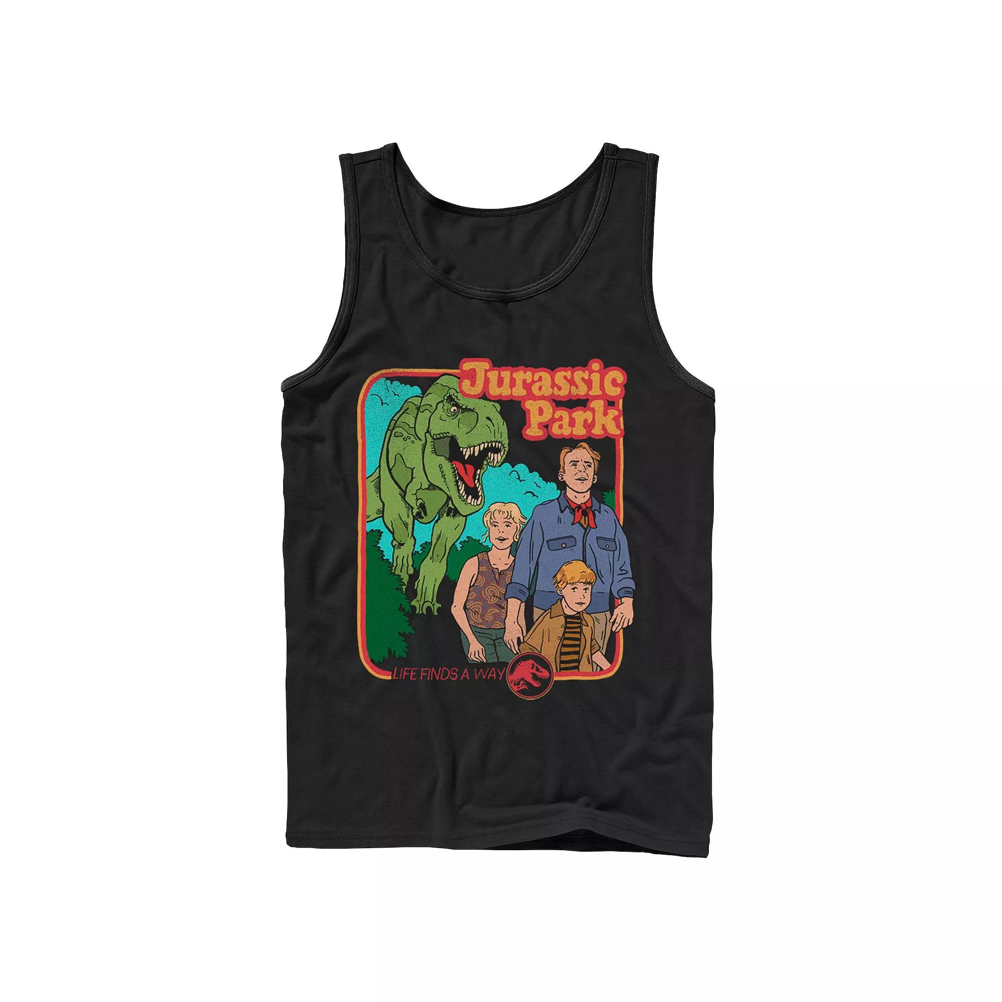 Men's Jurassic Park Vintage Characters Life Finds A Way Tank Top,  Product Image