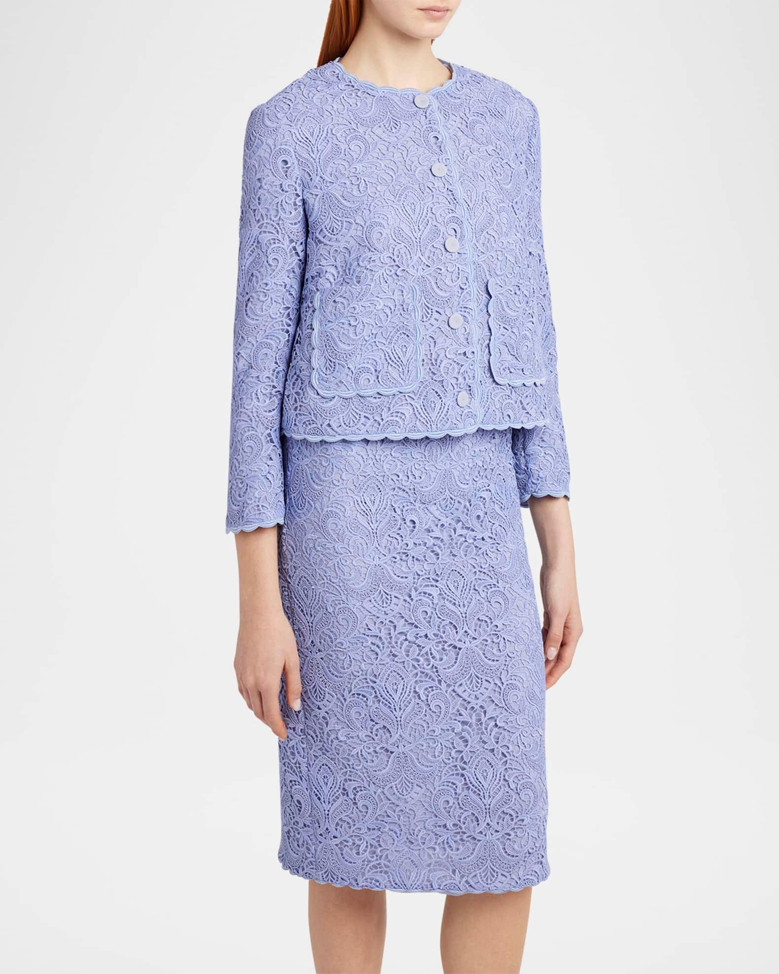 Lace Single-Breasted Crop Jacket Product Image