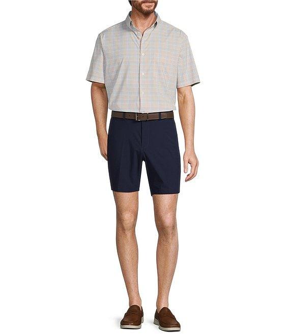 Roundtree & Yorke The Traveler Performance Short Sleeve Multi Plaid Print Sport Shirt Product Image